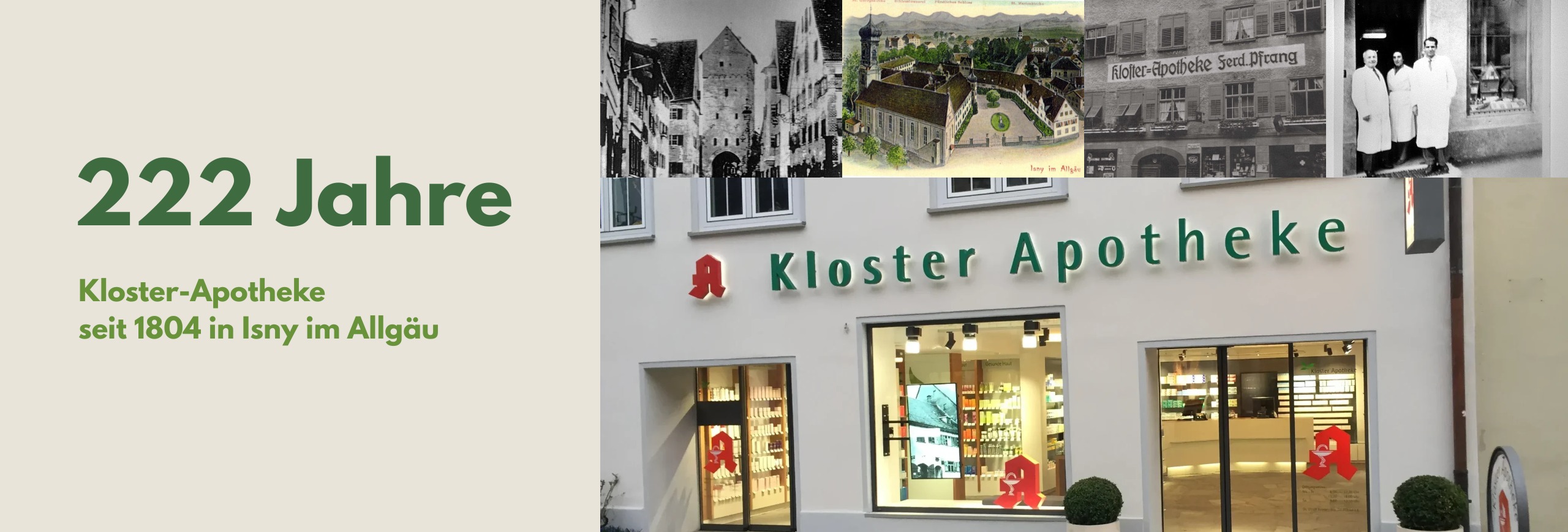 222 Jahre Kloster-Apotheke Isny – historische Ansichten und die heutige Fassade